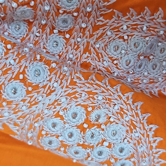 Vava by Joy Han orange off shoulder wide sleeve dress-M - Picture 4 of 10